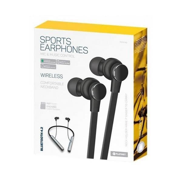 Sporthörlurar - PLATINET - PM1074B - Trådad - Svettskyddad - In-ear