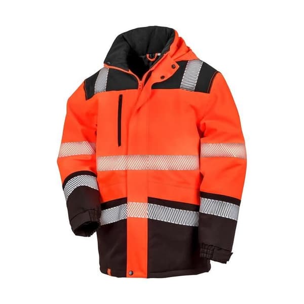 Result Printable softshell arbetsjacka - fluorescerande orange/svart