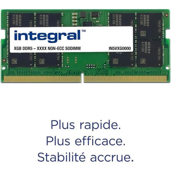 Kit RAM DDR5 So-DIMM - INTEGRAL - 32Go - 5600MT/s - CL46 - EEC on-die