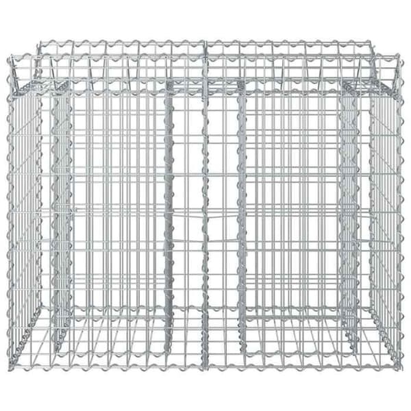 vidaXL Hög säng gabion Silver 42033303