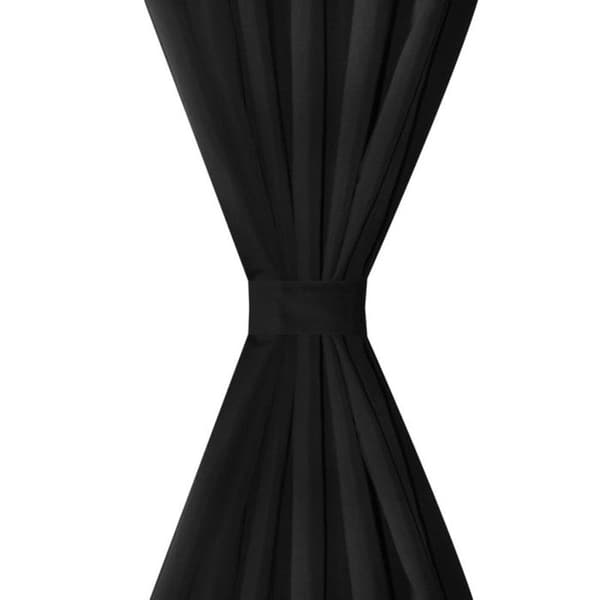 2 st Svart Micro Satin Loop Gardin 140 x 175 cm