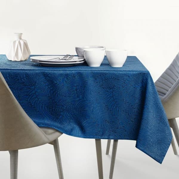 Bordduk - Gaia - Rund - Diameter 140 cm - Pressad växtindigo