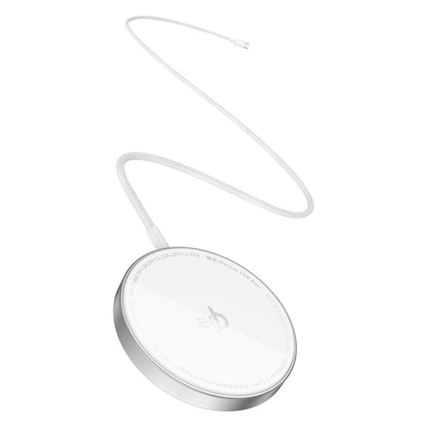 Trådlös laddare - BASEUS - Simple Mini4 Air - 15W - Stöd ingår - Frostad silver