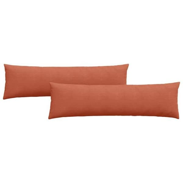 Soffkuddar - VIDAXL - 2 st 145 x 40 cm - Ribbad sammet - Röd orange - Rektangulära