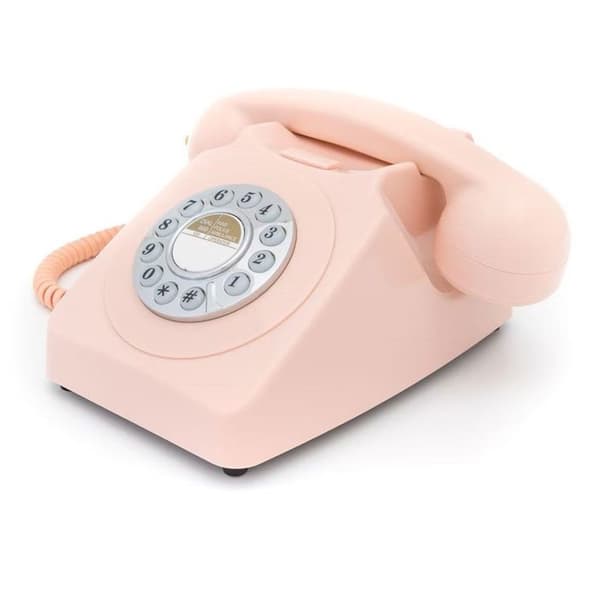 Fast telefon - GPO - 746 PUSH - Retro - Tryckknapp - Rosa