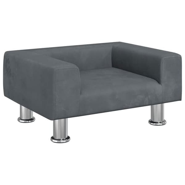 vidaXL Barnsoffa Mörkgrå 50x40x26,5 cm Sammet 3196338