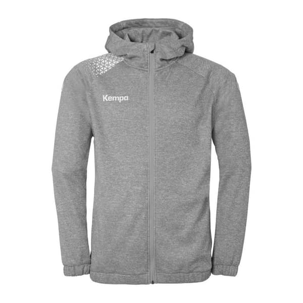Barn hoodie Kempa Ambition 28 - mörkgrå melerad/vit