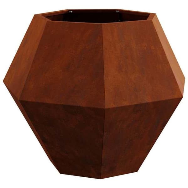 Jardinière - VIDAXL - 75 x 75 x 60 cm - Patinerad stål - Rostig - Rektangulär
