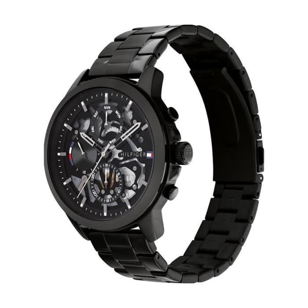 TOMMY HILFIGER Herrklocka i svart stål - 240211