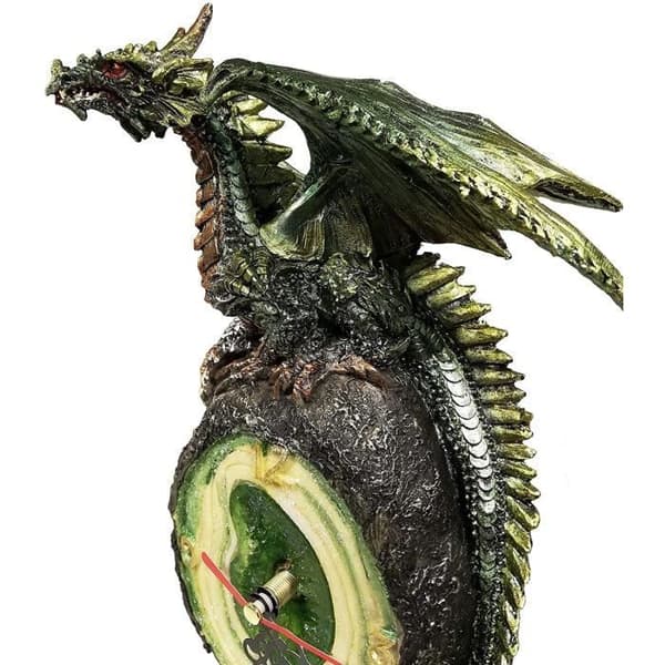 Klocka - Puckator - Drago Dragone - Resin - Höjd 25cm - Bredd 13cm