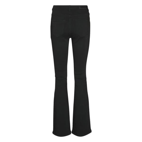 Flares - VERO MODA - Svart - 2 sidofickor - Silverfärgade knappar - Bälteshällor