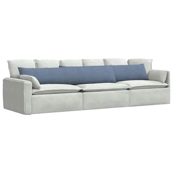 Soffkuddar - VIDAXL - Set om 2 - Blå ribbad sammet - 200 x 40 x 20 cm - Rektangulär