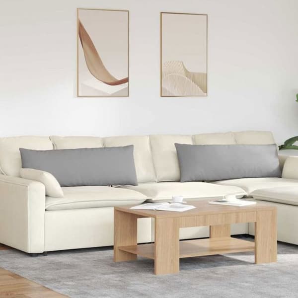 Coussin Vidaxl Soffkuddar 2 st Grå moln 120 x 40 cm tyg