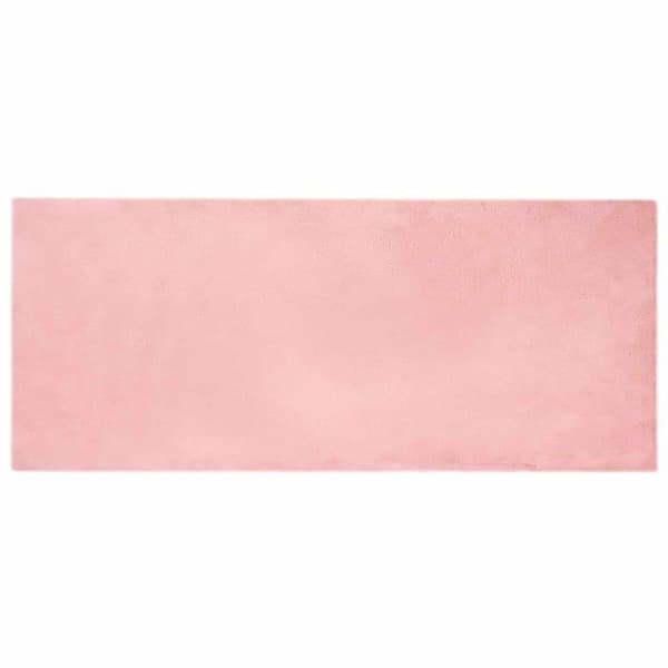 Faux pälsmatta av kanin - vidaXL - 80x200 cm - Rosa - Mjuk polyester - Rektangulär - Lättskött
