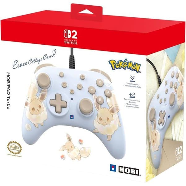 Spelkontroll - Nintendo Switch och Switch 2 - Pokémon - Trådad - Blå - Horipad Turbo - Programmerbara bakknappar - Hori