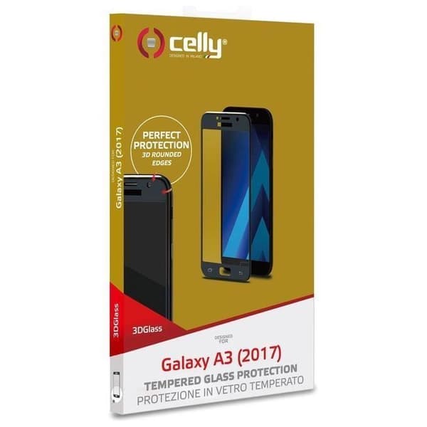 Celly 3D Glas Galaxy A3 2017 Svart