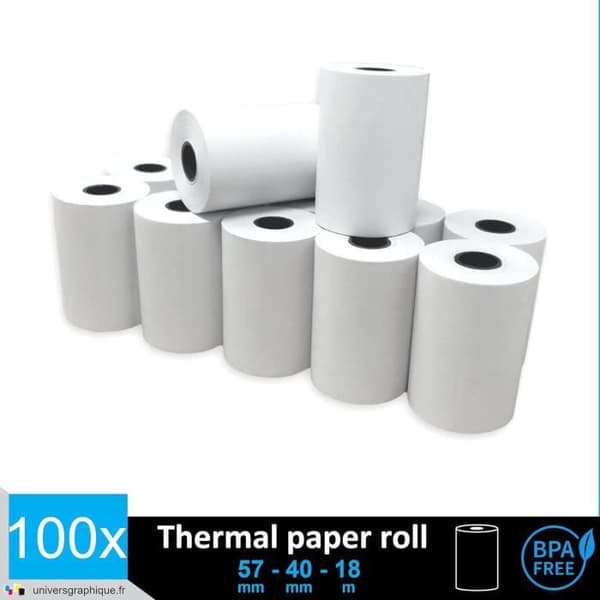 Sats med 100 rullar universell grafisk termopapper
