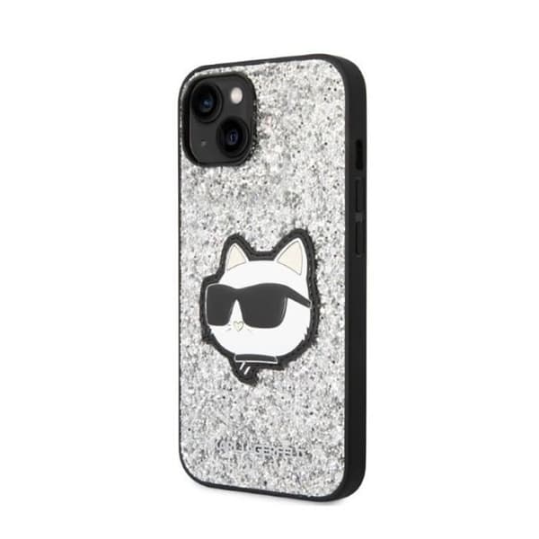 Karl Lagerfeld Choupette Glitter - iPhone 14 Plus-fodral (Silver)