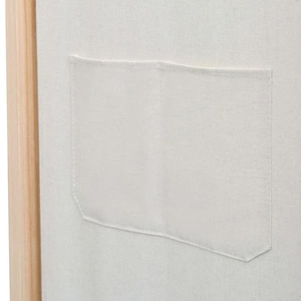 vidaXL 3-Panel Room Divider Cream 120x170x4 cm Tyg