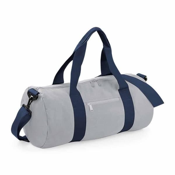 Resväska i canvas - 20 L - Varsity Barrel Bag - BG140 - grå och marinblå