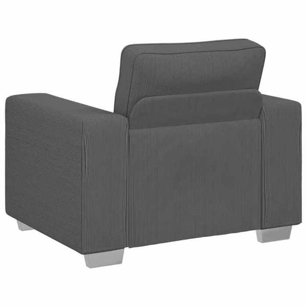 vidaXL Mörkgrå fåtölj 100x77x82 cm i ribbad sammet 4105187