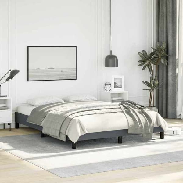 vidaXL Sängram mörkgrå 137x190 cm sammet 347007