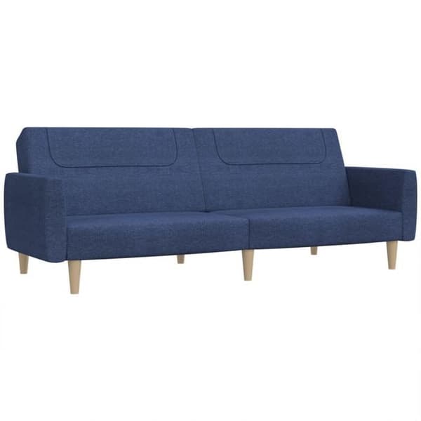 vidaXL 2-sits bäddsoffa blått tyg 375788