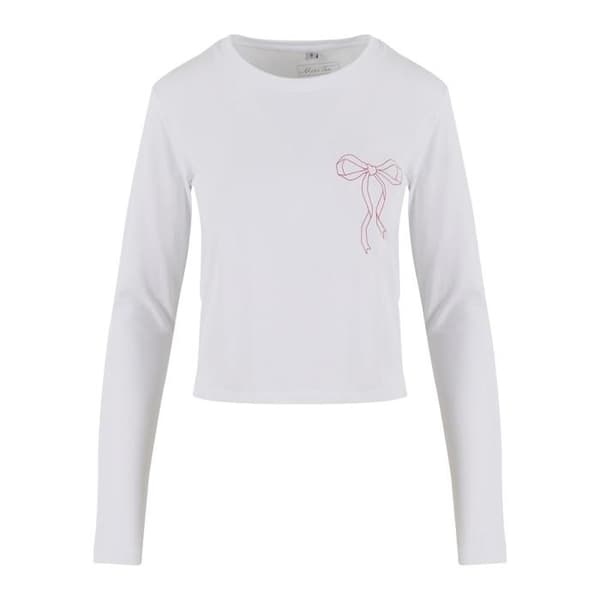 Miss Tee Bow Oneliner långärmad T-shirt - vit