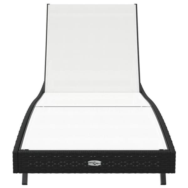 Lång stol - Svart - Poly Rattan - Textilène - Justerbar