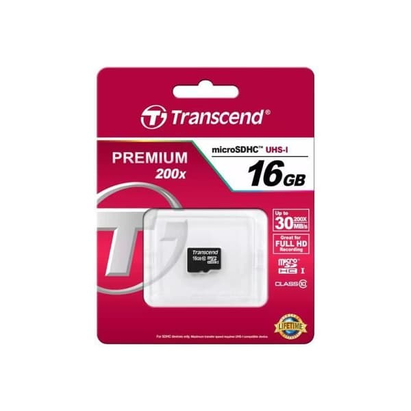 Transcend 16GB Class 10 microSDHC Flash-minneskort