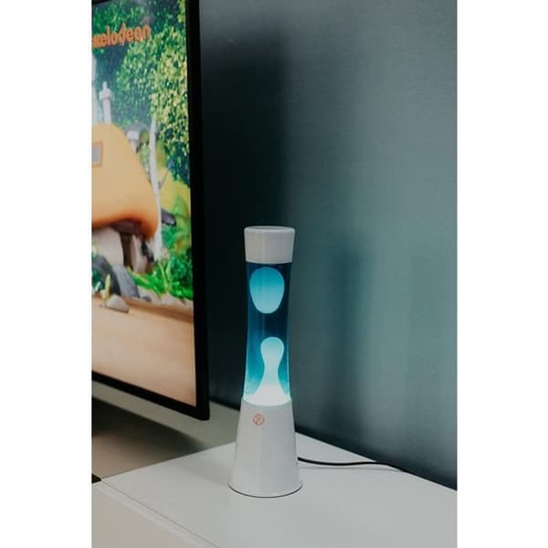 LAMPDA LAVA LAMP VIT BLÅ VÄTSKA H40CM