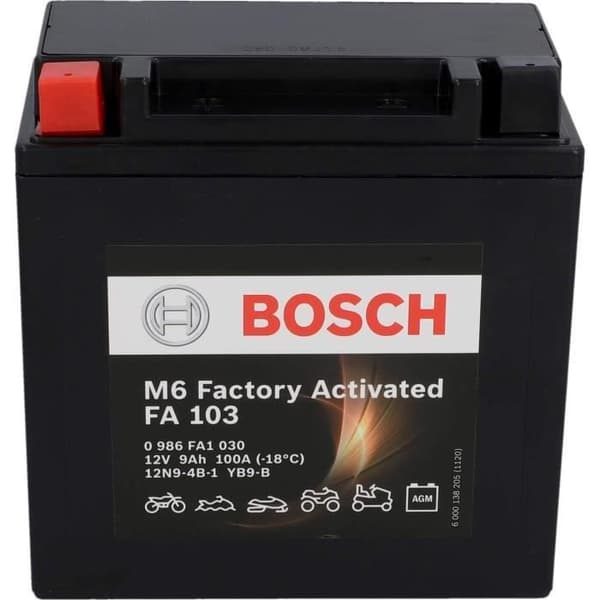 Bosch FA103 - Motorcykelbatteri AGM - 12V 100A 9Ah