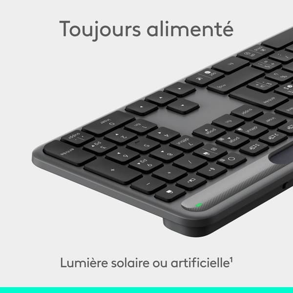 Logitech trådlöst Bluetooth-tangentbord Azerty Signature Slim Solar+ Grafit