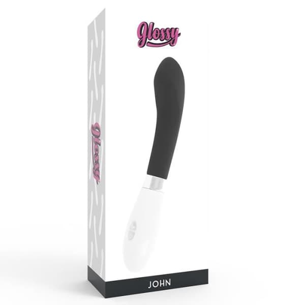 Vibrator - GLOSSY - JOHN - Svart - Silikon - Flexibel