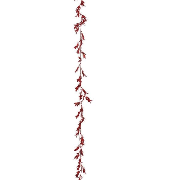 Julkrans - Atmosphera - Röda blad - 180 cm - Polystyren - Inomhus