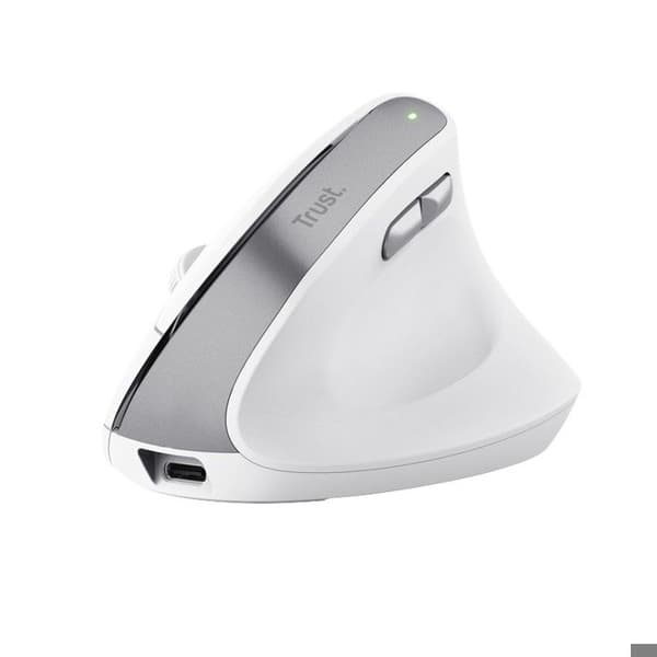 Ergonomisk trådlös mus - TRUST - Bayo II - Vit - Ambidextrous - Optisk