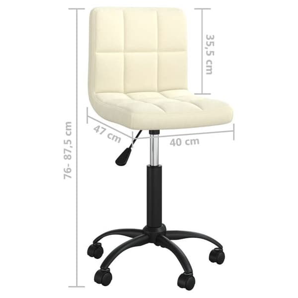 vidaXL Snurrbar matsalsfåtölj Creme Sammet 3087595
