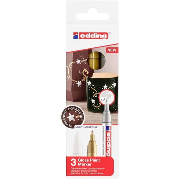 Målare - Edding - 750 - 3 st - Opaque - Oföränderlig - Medium spets