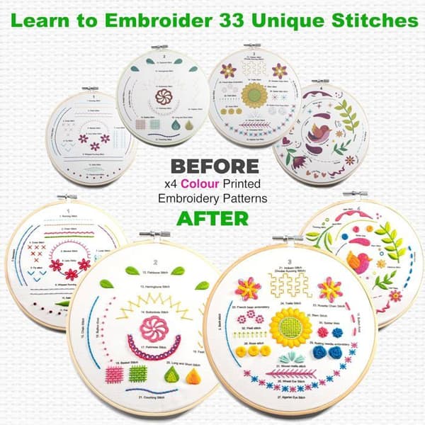 Broderikit - AZA100 - 33 Olika Punkter - Videotutorials - Kvalitetsmaterial
