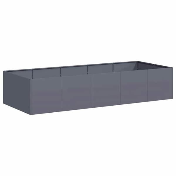 vidaXL Blomlåda antracit 200x80x40 cm stål 860754