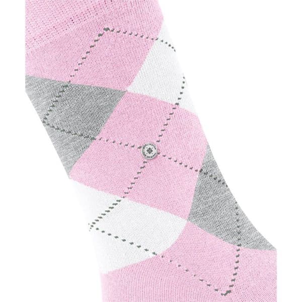 Strumpor - BURLINGTON - Drottning - Rosa - Kammad bomull - Klassisk rombmönster