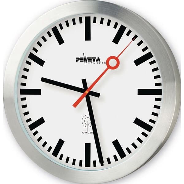 Väggklocka Radiostyrd - Matt Silver Aluminium - Ø 300 mm