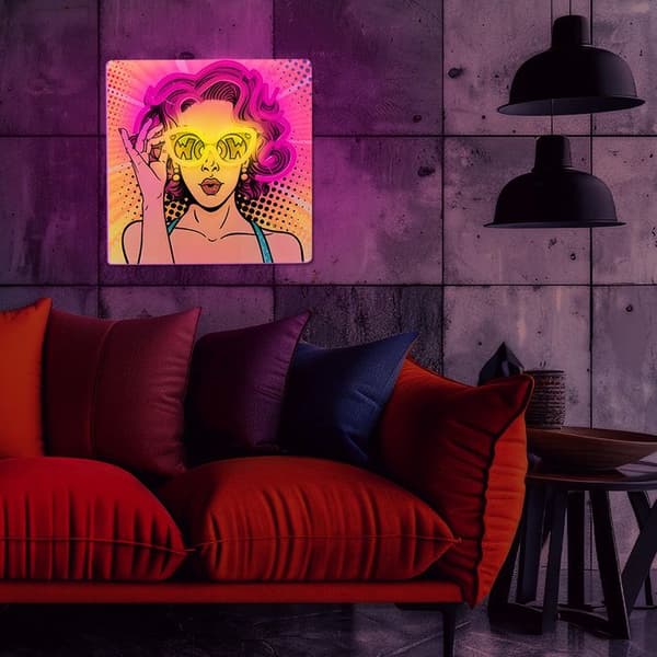 NEON LED POP ART KVINNA USBA 2M DIMMER INTEGRERAD