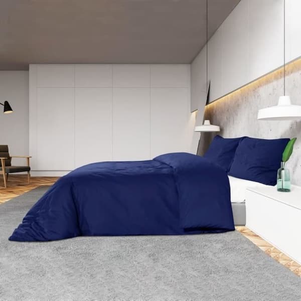 vidaXL Påslakanset Marinblå 135x200 cm Microfiber136006