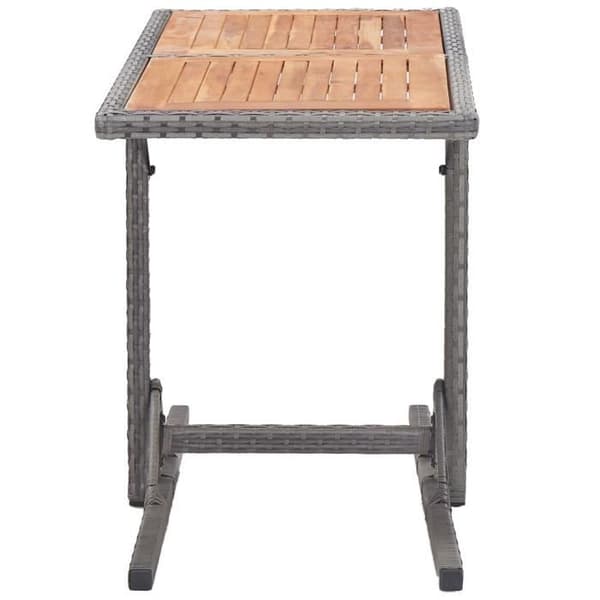 Trädgårdsbord - VIDAXL - Rektangulär - Flätad resin - Akaciaträ - Antracit