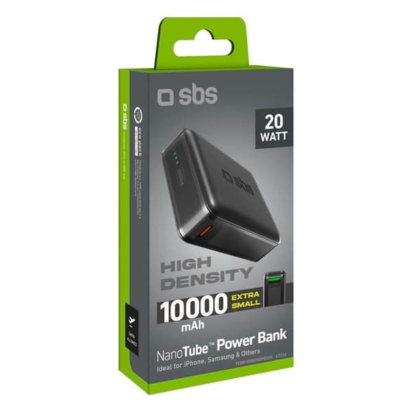 Extern batteri - SBS - TEBB10000HDPD20K - 10000 mAh - 20W - USB-A & USB-C