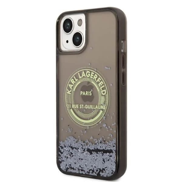 Karl Lagerfeld Coque Liquid Glitter TPU för iPhone 14 Plus - Svart