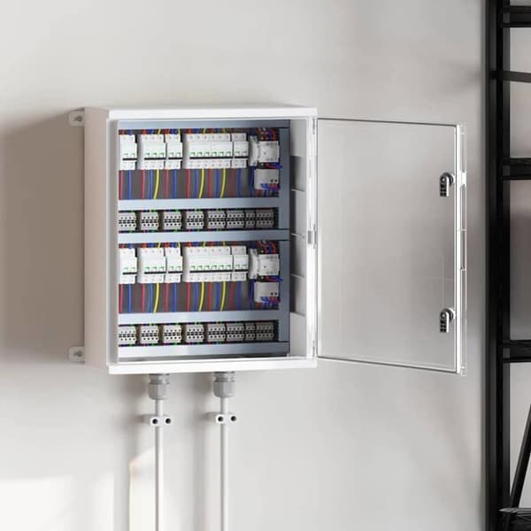 Modern kontrollskåp - vidaXL - Grå - Plast ABS - 50x22x60 cm - Väggmontering - Enkel montering