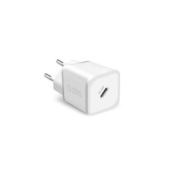 SBS GaN PD 20 W USB C Väggladdare Vit