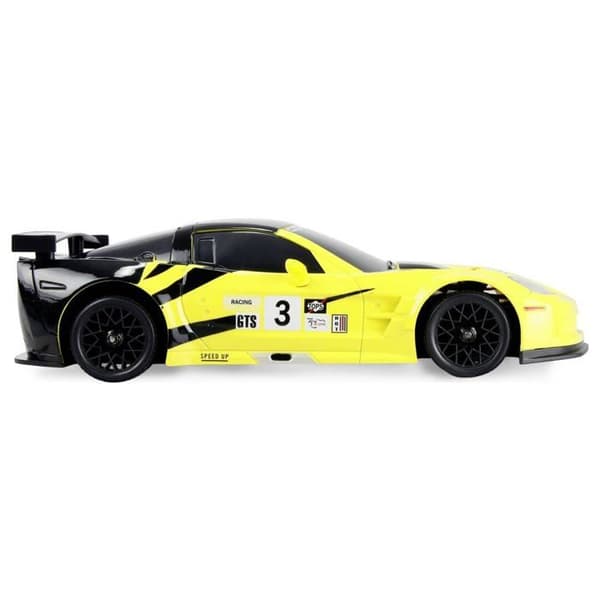 RC-bil - AMEWI - Corvette C6.R - Gul - LED-belysning - 1:18